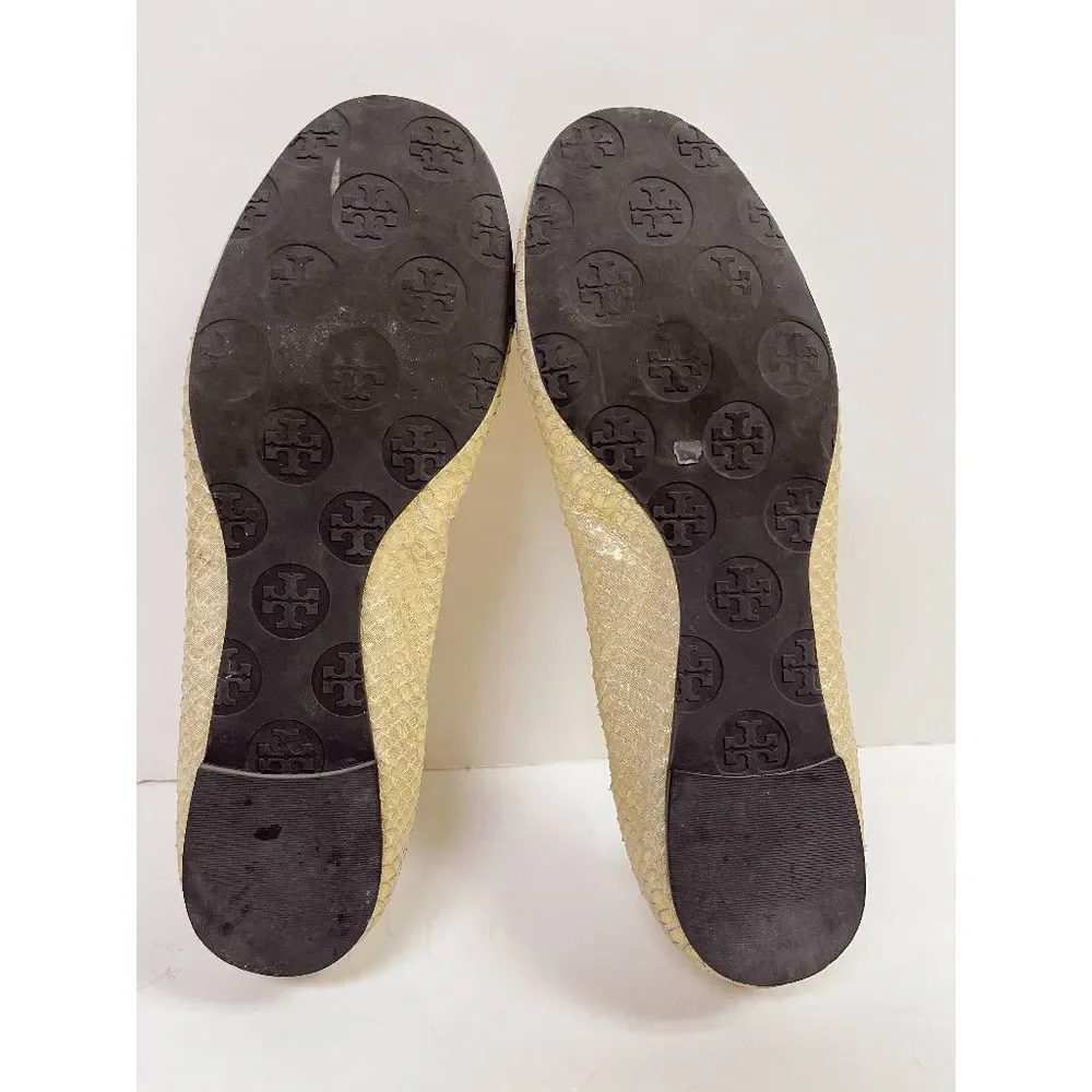 Tory Burch Reva flats Python white gold shimmer Slip on Shoes - Picture 3 of 5